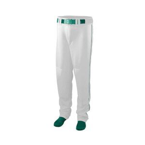 ASI Series Baseball/softball Pant With Piping Youth - 1446 - White/ Dk Green